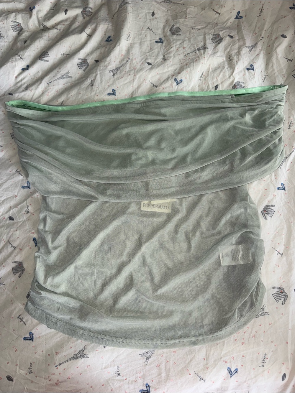 Peppermayo Nelly Off Shoulder Top in Pistachio